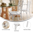 Pemberly Row Wood Stackable Dining Chair with Intricate Back Detail - White