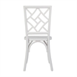 Pemberly Row Wood Stackable Dining Chair with Intricate Back Detail - White