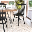Pemberly Row Windsor Solid Wood Spindle Back Dining Chairs in Black Set of 2