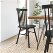 Pemberly Row Windsor Solid Wood Spindle Back Dining Chairs in Black Set of 2
