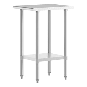 Pemberly Row 24x18 Stainless Steel 18 Gauge Work Table with Undershelf