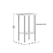 Pemberly Row 24x18 Stainless Steel 18 Gauge Work Table with Undershelf