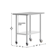 Pemberly Row 24x36 Stainless Steel 18 Gauge Work Table with Undershelf & Casters