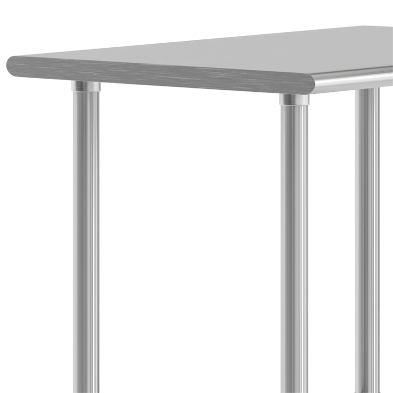 Pemberly Row 24x36 Stainless Steel 18 Gauge Work Table with Undershelf & Casters