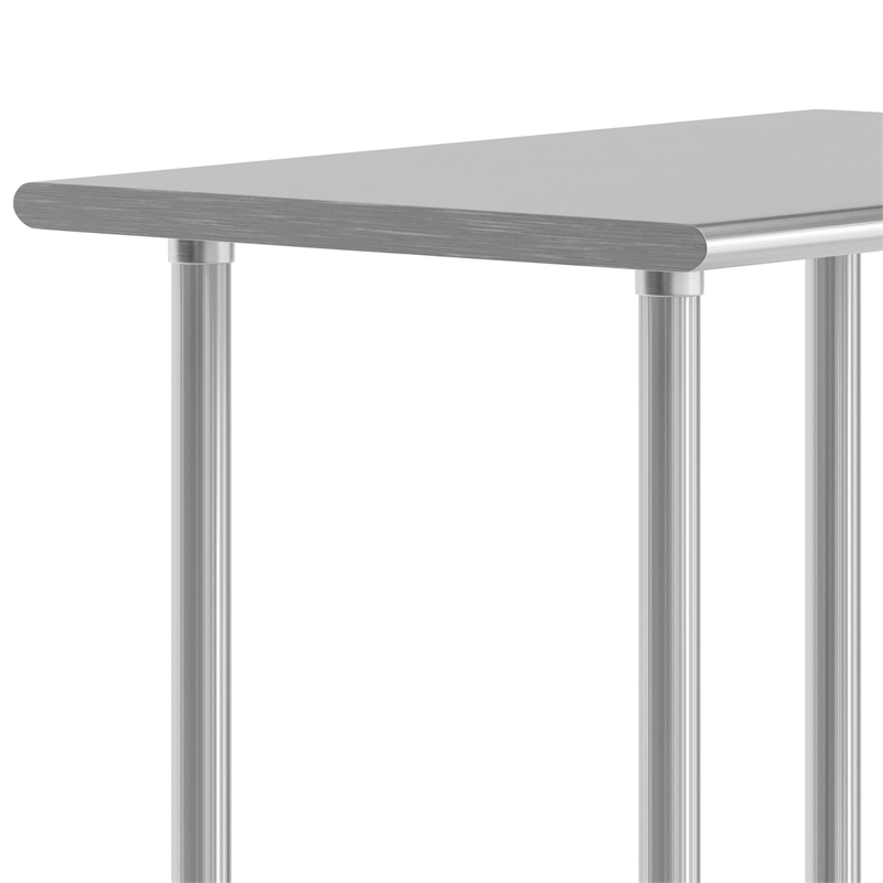 Pemberly Row 24x36 Stainless Steel 18 Gauge Work Table with Undershelf