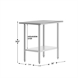 Pemberly Row 24x36 Stainless Steel 18 Gauge Work Table with Undershelf