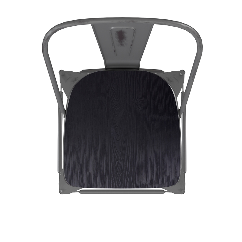 Pemberly Row Indoor Counter Stool with Poly Resin Colorful Seat in Silver/Black