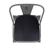 Pemberly Row Indoor Counter Stool with Poly Resin Colorful Seat in Silver/Black