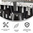 Pemberly Row Indoor Counter Stool with Poly Resin Colorful Seat in Silver/Black