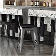 Pemberly Row Indoor Counter Stool with Poly Resin Colorful Seat in Silver/Black