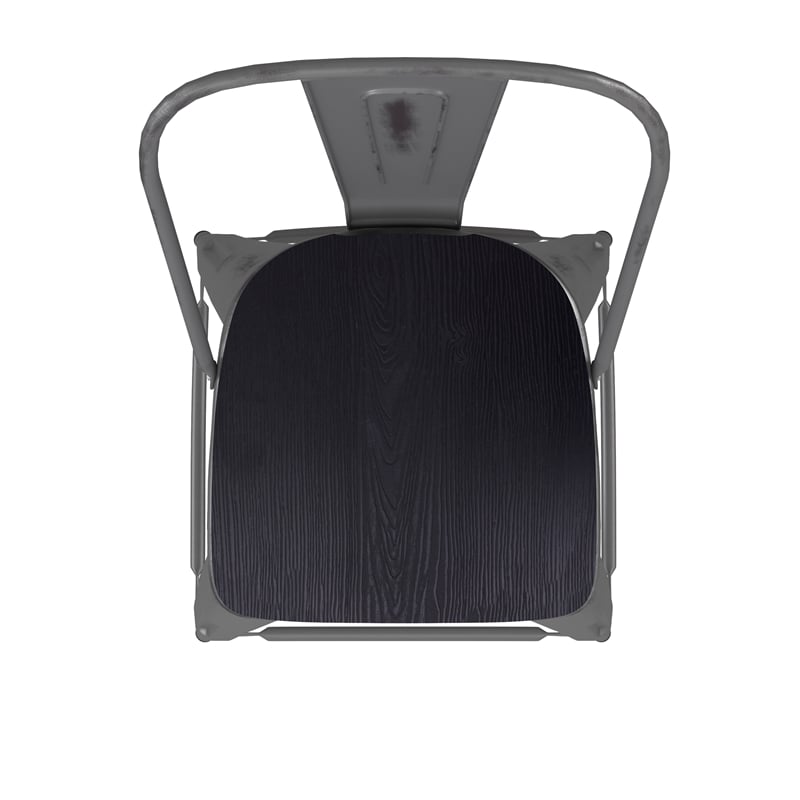 Pemberly Row Indoor Counter Stool with Poly Resin Colorful Seat in Silver/Black