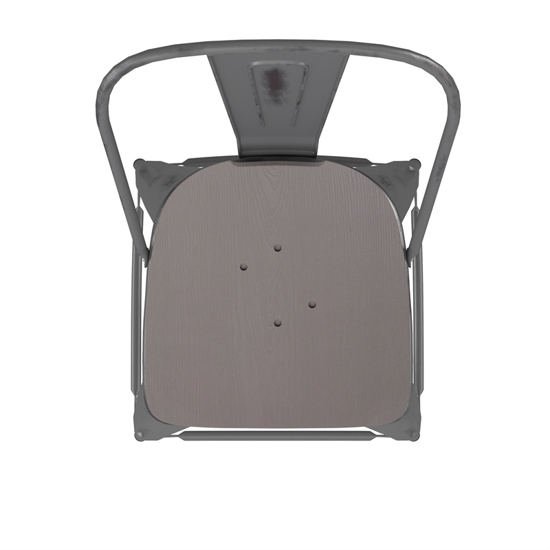Pemberly Row Indoor Counter Stool with Poly Resin Colorful Seat in Silver/Gray