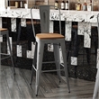 Pemberly Row Indoor Bar Stool with Poly Resin Colorful Seat in Silver/Teak