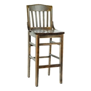 Pemberly Row School House Back Antique Copper Wood Restaurant Barstool