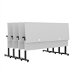 Pemberly Row Nesting Flip Training Table with Steel Frame & T-Legs in Gray/Black