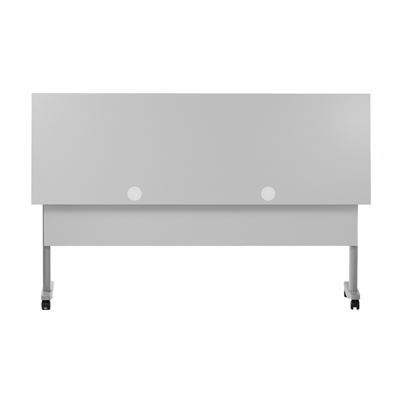 Pemberly Row Nesting Flip Training Table with Steel Frame and T-Legs in Gray