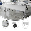 Pemberly Row Nesting Flip Training Table with Steel Frame and T-Legs in Gray