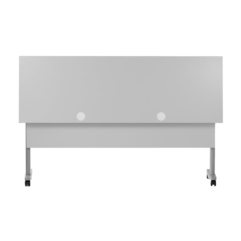 Pemberly Row Nesting Flip Training Table with Steel Frame and T-Legs in Gray