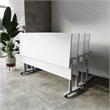 Pemberly Row Nesting Flip Training Table with Steel Frame and T-Legs in Gray