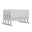 Pemberly Row Nesting Flip Training Table with Steel Frame and T-Legs in Gray
