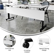 Pemberly Row Nesting Flip Training Table with Steel Frame & T-Legs - White/Black