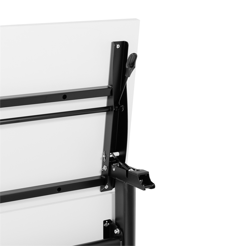 Pemberly Row Nesting Flip Training Table with Steel Frame & T-Legs - White/Black