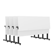 Pemberly Row Nesting Flip Training Table with Steel Frame & T-Legs - White/Black