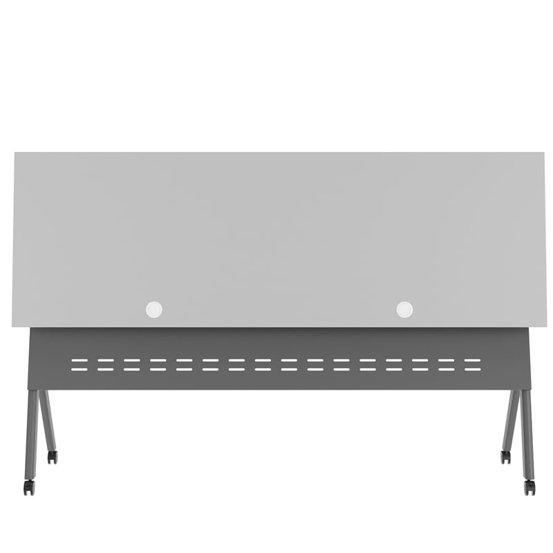 Pemberly Row Nesting Flip Training Table with Steel Frame and Y-Legs in Gray