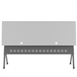 Pemberly Row Nesting Flip Training Table with Steel Frame and Y-Legs in Gray
