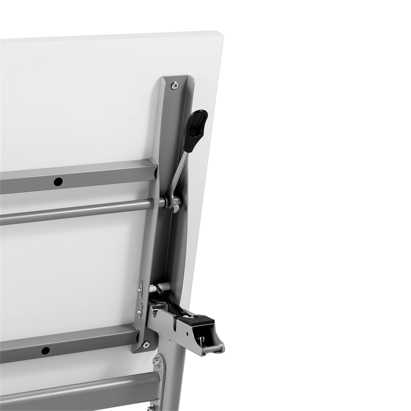 Pemberly Row Nesting Flip Training Table with Steel Frame & Y-Legs in White/Gray