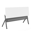 Pemberly Row Nesting Flip Training Table with Steel Frame & Y-Legs in White/Gray