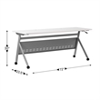Pemberly Row Nesting Flip Training Table with Steel Frame & Y-Legs in White/Gray