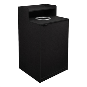 Pemberly Row 32 Gallon Wood Tray Top Trash Enclosure with Drop Hole in Black