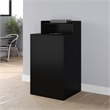 Pemberly Row 32 Gallon Wood Tray Top Trash Enclosure with Drop Hole in Black