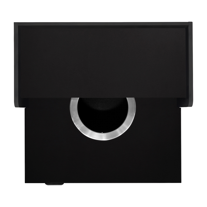 Pemberly Row 32 Gallon Wood Tray Top Trash Enclosure with Drop Hole in Black