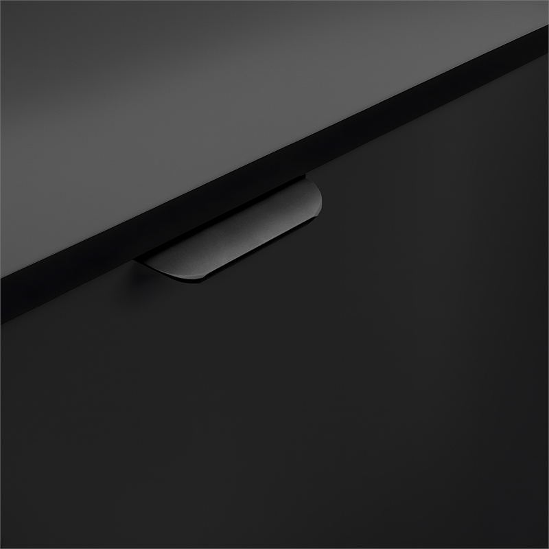 Pemberly Row 32 Gallon Wood Tray Top Trash Enclosure with Drop Hole in Black