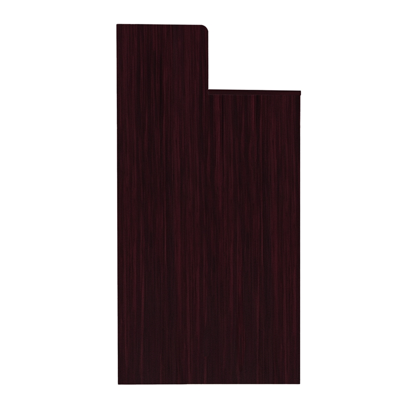 Pemberly Row 32 Gallon Wood Tray Top Trash Enclosure with Drop Hole in Mahogany