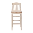 Pemberly Row School House Back Antique White Wood Restaurant Barstool