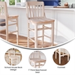 Pemberly Row School House Back Antique White Wood Restaurant Barstool