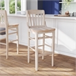 Pemberly Row School House Back Antique White Wood Restaurant Barstool