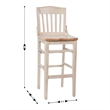 Pemberly Row School House Back Antique White Wood Restaurant Barstool
