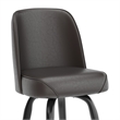 Pemberly Row Metal Bar Stool with Swivel Bucket Seat and Footrest in Dark Brown