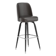 Pemberly Row Metal Bar Stool with Swivel Bucket Seat and Footrest in Dark Brown