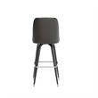 Pemberly Row Metal Bar Stool with Swivel Bucket Seat and Footrest in Dark Brown