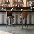 Pemberly Row Metal Bar Stool with Swivel Bucket Seat and Footrest