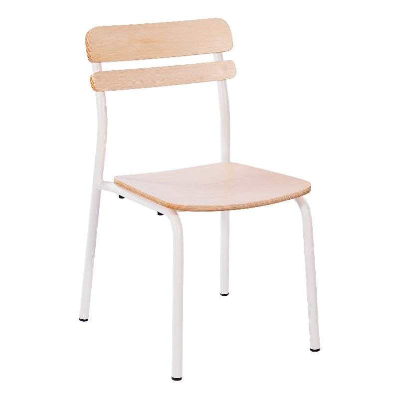 Pemberly Row Solid Wood Dining Chair with White Frame in Antique White