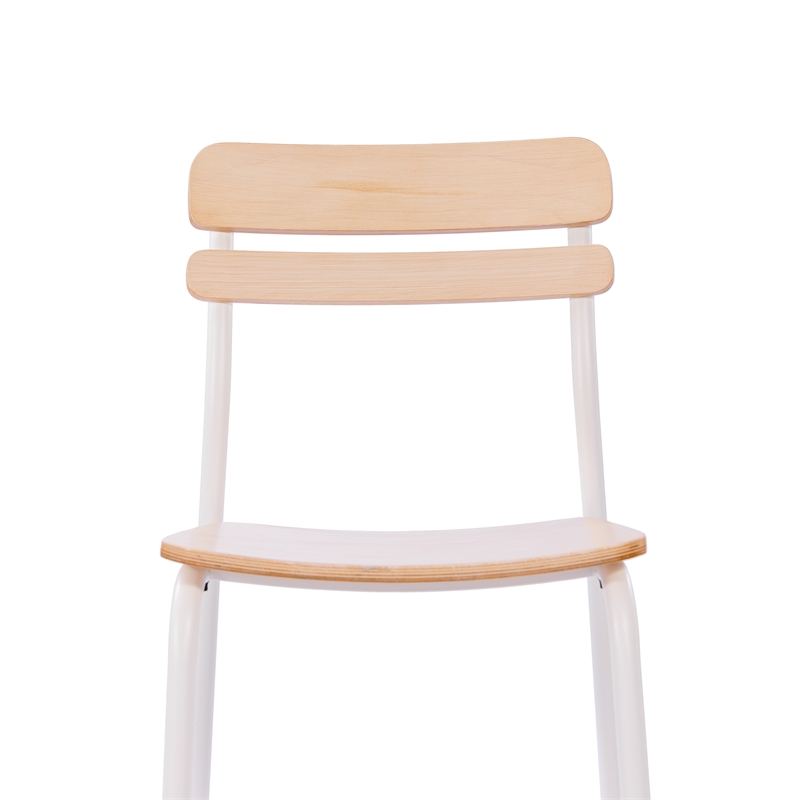 Pemberly Row Solid Wood Dining Chair with White Frame in Antique White