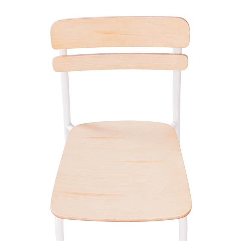 Pemberly Row Solid Wood Dining Chair with White Frame in Antique White