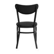Pemberly Row Metal Dining Chair with Seat and Boomerang Back in Black