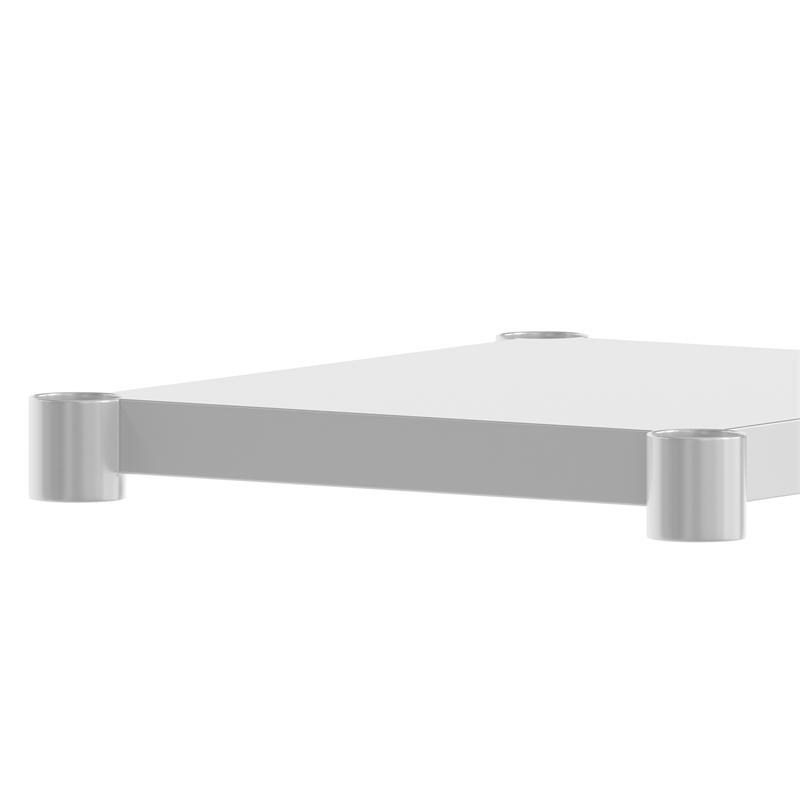 Pemberly Row Galvanized Steel Adjustable Add-On Work Table Lower Shelf
